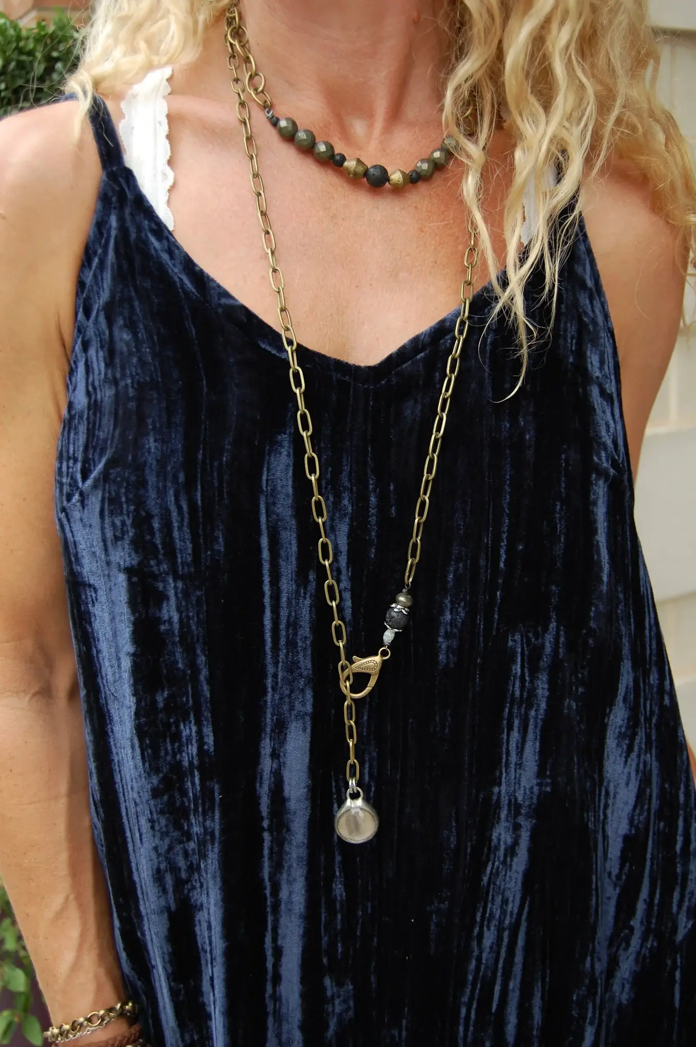 SPIRIT LALA LLC - Wholesale Y-Neck/Lariat Necklace - Spirit Lala Vintage Coin: Coin Lariat Brass Chain Necklace2
