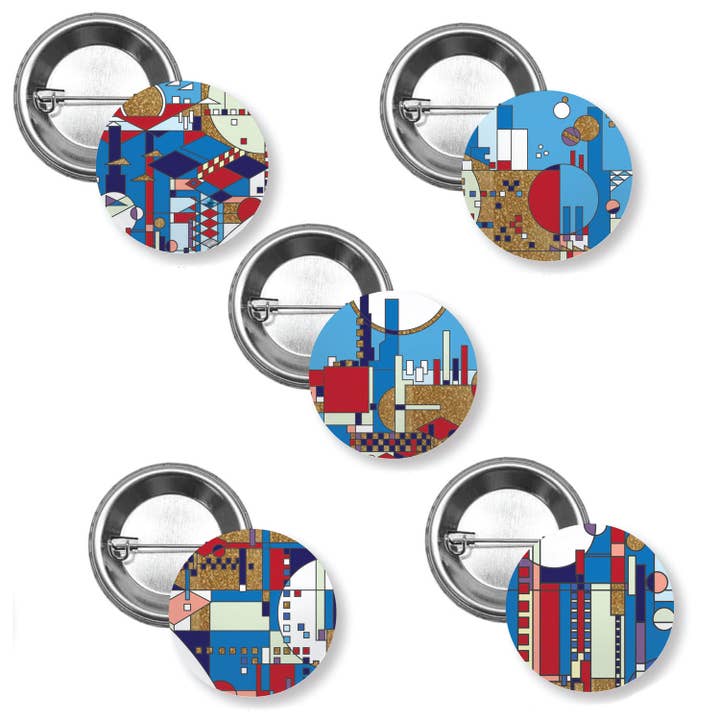 Frank Lloyd Wright "Ciudad junto al mar" Paquete de 5 botones surtidos para venta al por mayor de CounterArt/Highland Home/Thirstystone/CoasterStone