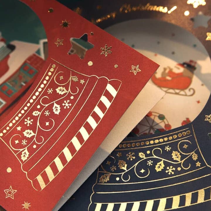 「FUNJI」In Japan - Wholesale Christmas card - Snow Globe Christmas Card | Japanese Holiday Greeting Card |8