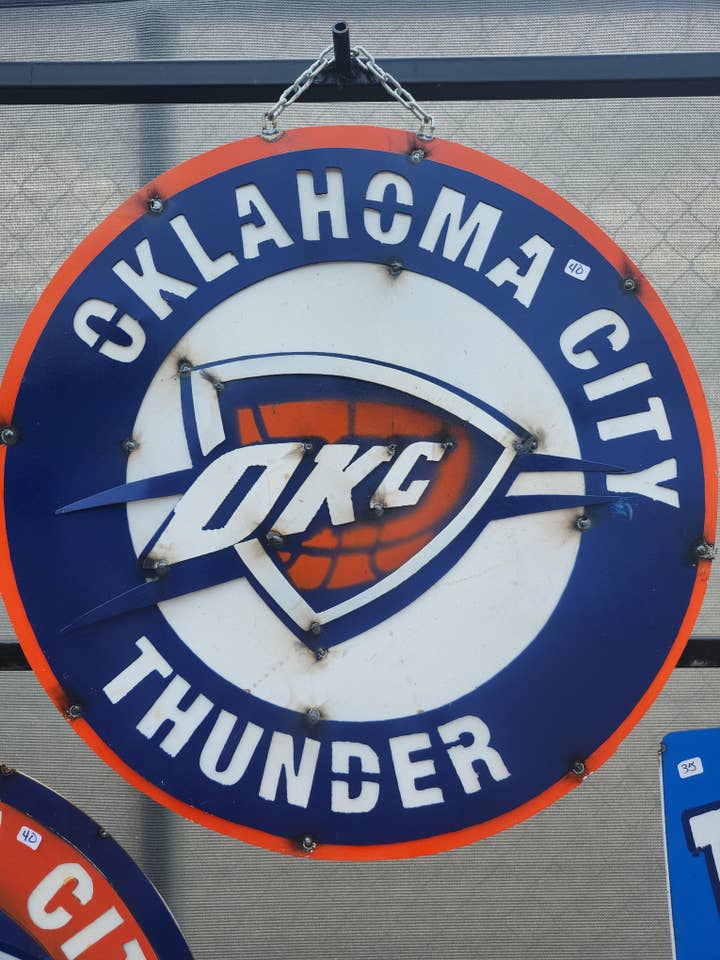 OKC THUNDER SIGN for wholesale by Gigi's Yard Charms