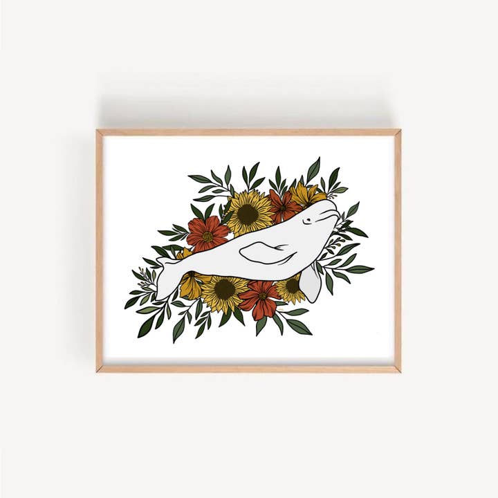 Floral Beluga Print for wholesale by The Wildflower Bee