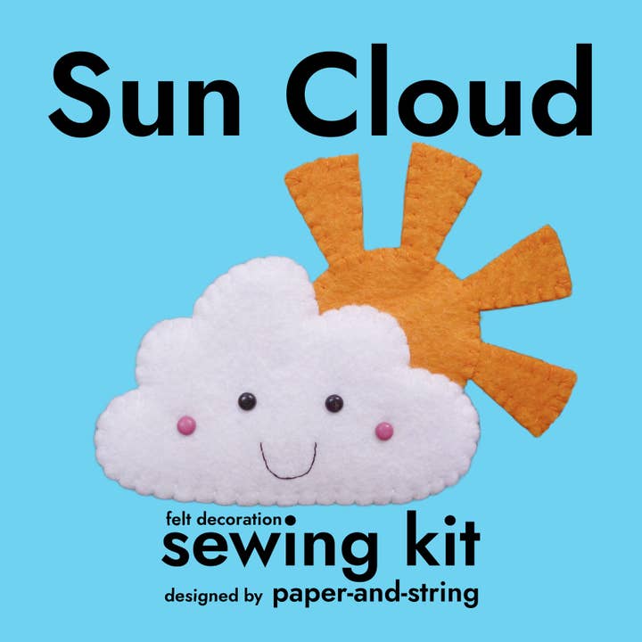 Sun Cloud Felt Decoration Sewing Kit for wholesale by paper-and-string ltd