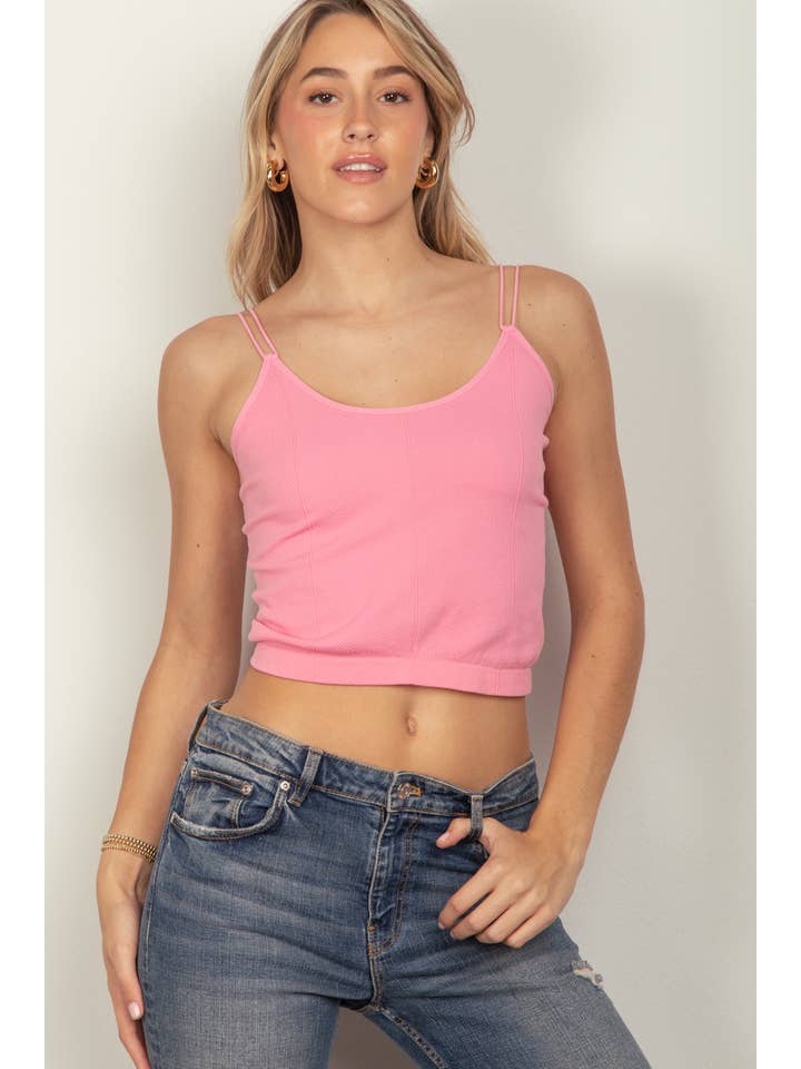 VERY J - Wholesale Tank Top - Women's - NT11660-Soft Stretchy Double Strap Slim Fit Tank Top