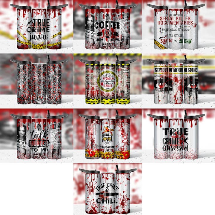 Sublimation Prints for 20oz Skinny - True Crime (10 Pack) for wholesale by Hogg Outfitters