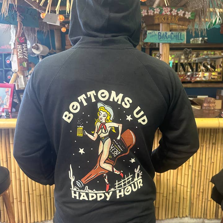 Zipper Hood | Bottoms Up | Noir pour la vente par Happy Hour Shades