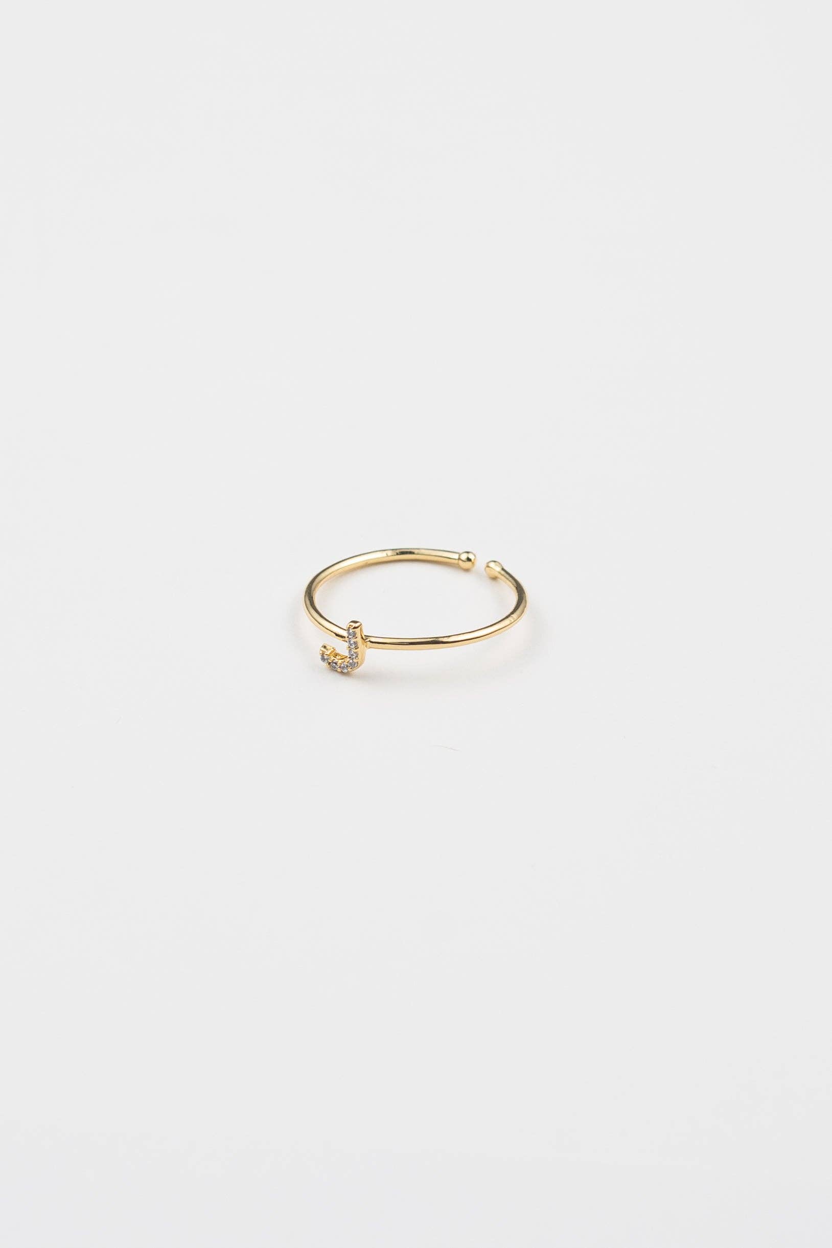 Brenda Grands Jewelry - Wholesale Band/Stacked Ring - 18K Gold Shiny Adjustable Initial Ring14