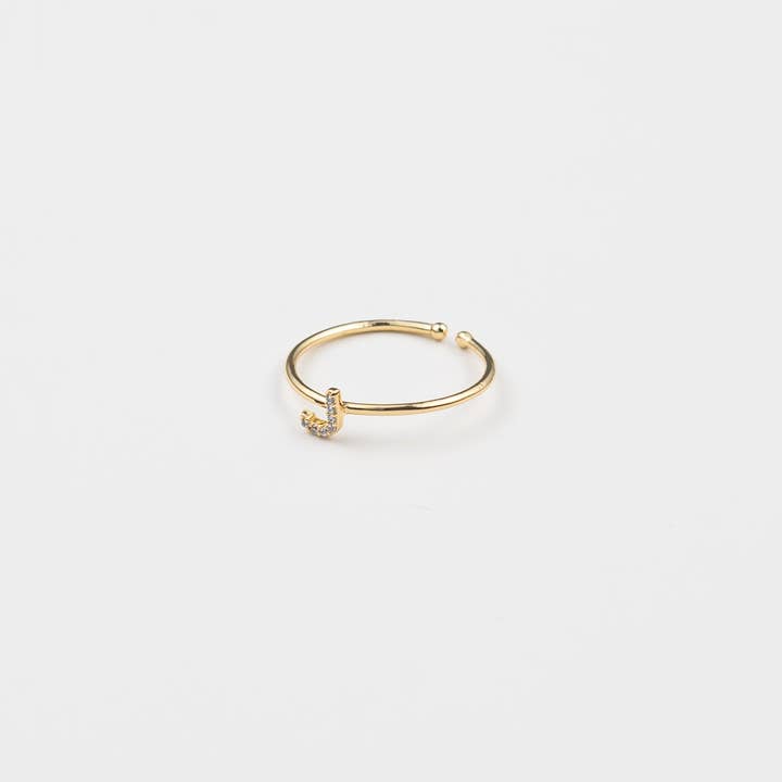 Brenda Grands Jewelry - Wholesale Band/Stacked Ring - 18K Gold Shiny Adjustable Initial Ring14