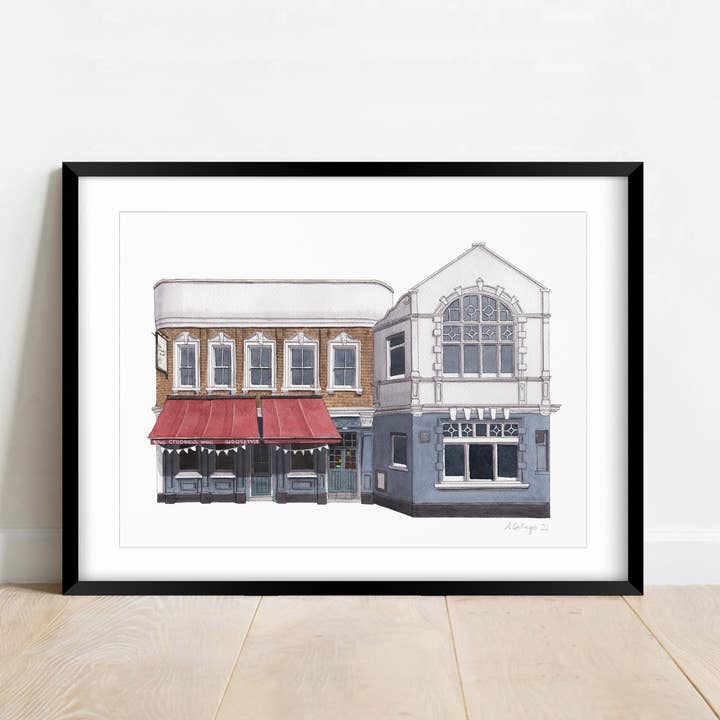 Camberwell - The Crooked Well pub - Giclée Print (unframed) for wholesale by Ana Gallego Illustrations