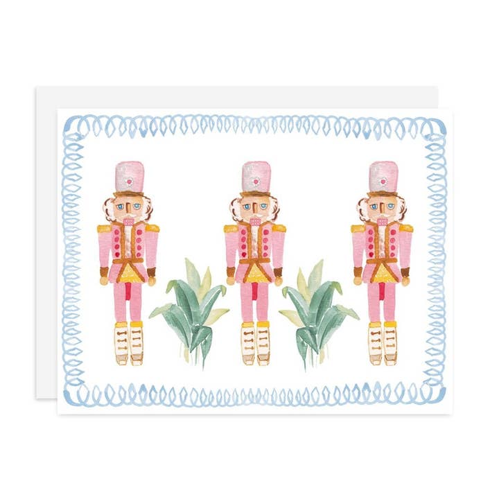 Blaue Rahmen-Nussknacker - Festtagsgrußkarte für den Großhandel von MALWEST design