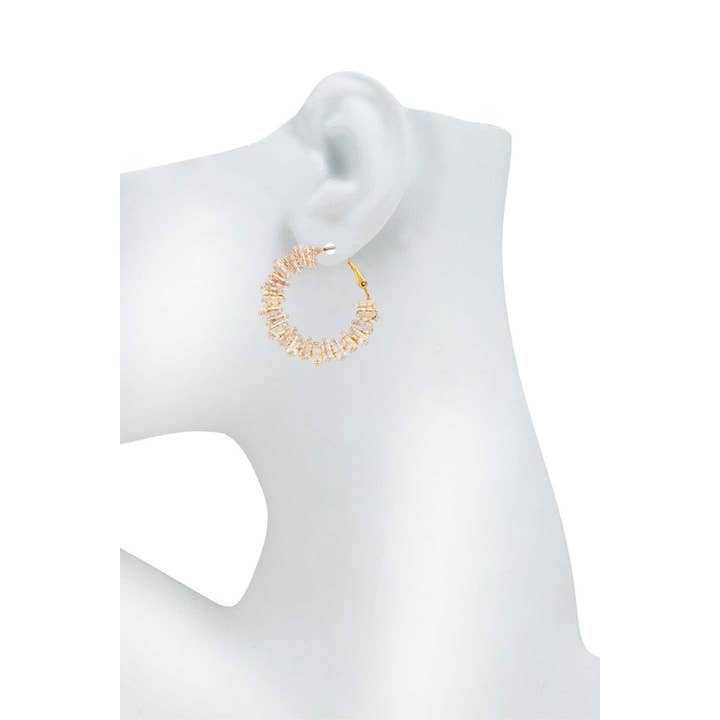 anbfashion – wholesale Hoop-örhängen – Strass Baguete Hoop Örhänge 73
