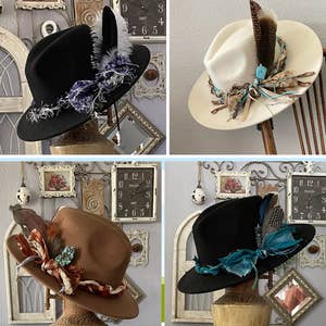 Cowboy Hat Bands for Men or Women, Adjustable Fedora Hat Band, Hatband Colors, Orange, Brown, Black, Cream, Unisex Western Hat Belt