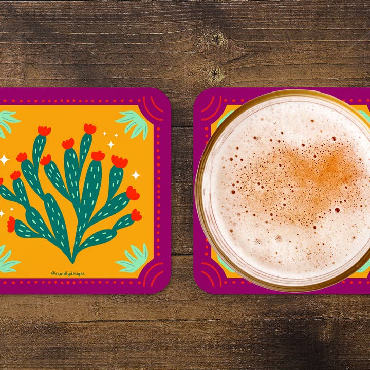 Squidly Designs - Wholesale Coasters - Coaster Set - Desert Plants1