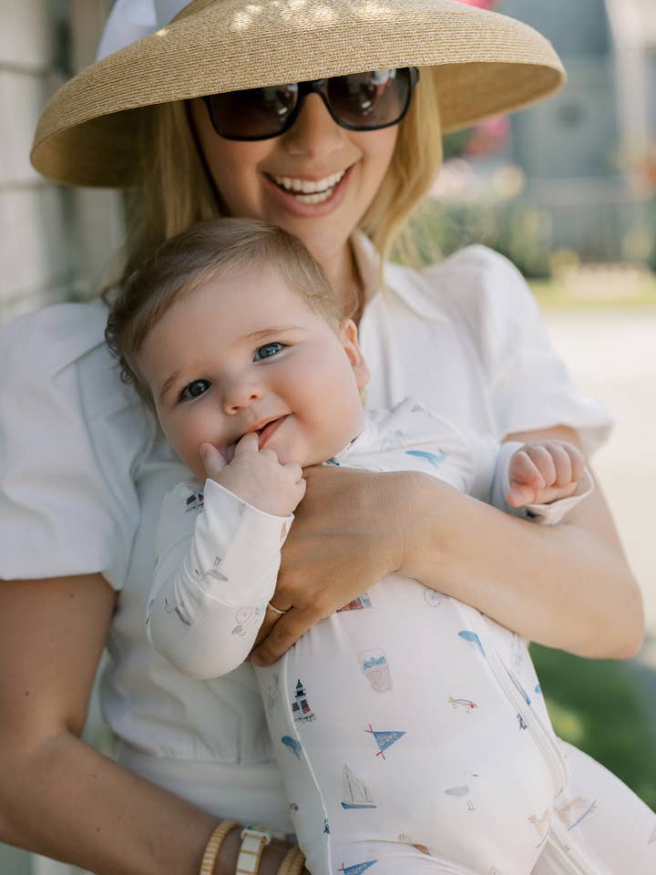 Tiny Tuckets - Wholesale Sleepsuit - Baby - Zip Footie in Nantucket Summer2