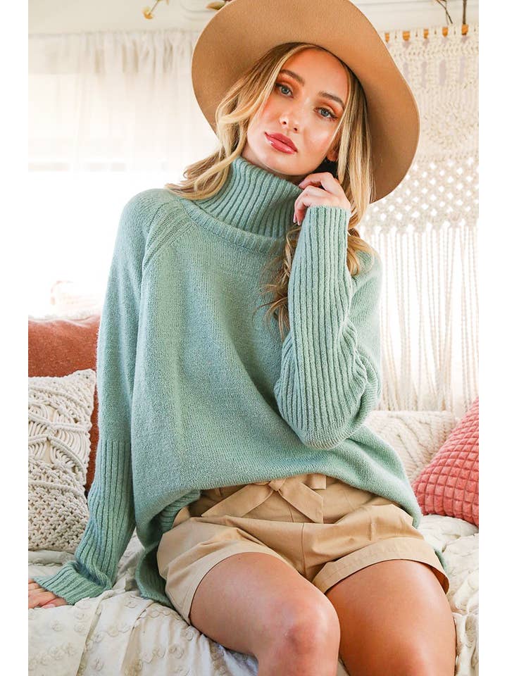 Vine & Love - Wholesale Knit Sweater - Women's - Perfectly Soft Turtle Neck Solid Knitted Sweater VT31723-12
