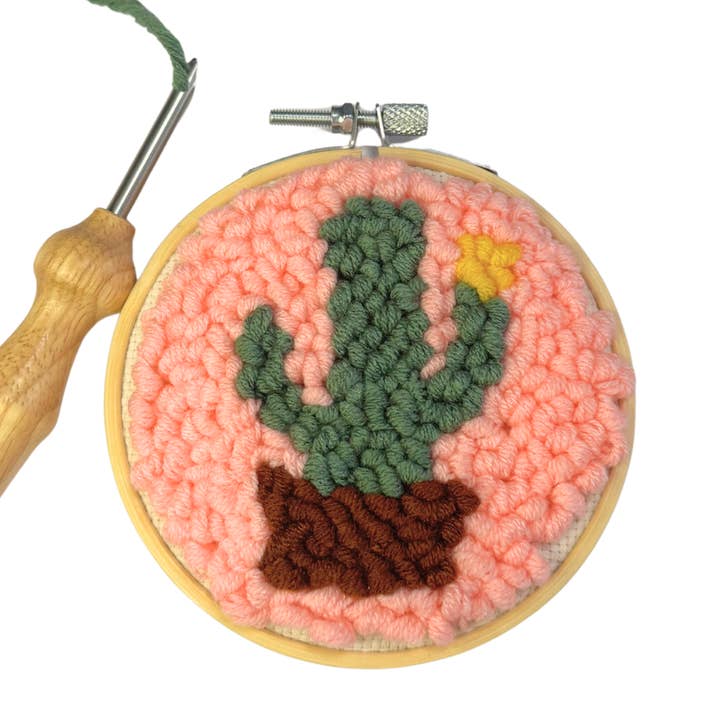 Kit de broderie punch DIY Cactus Rose pour la vente par Plum Diddle