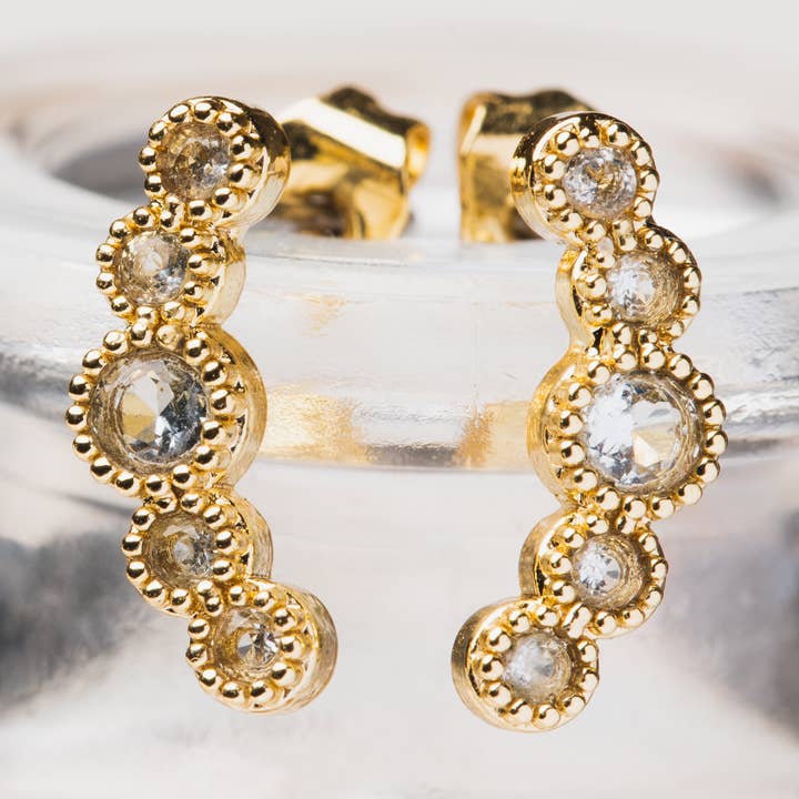 Jasmine Studs- Blue Topaz för wholesale av Heilo Jewelry