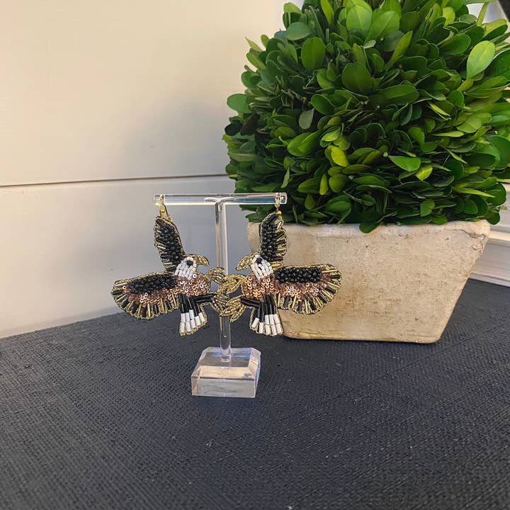 Brookhaven Baubles - Wholesale Dangle Earrings - Flying Eagle Beaded Statement Earrings for Her2