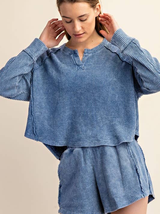 SET280037 MINERAL WASHED WAFFLE SET for wholesale by Sunday Morning