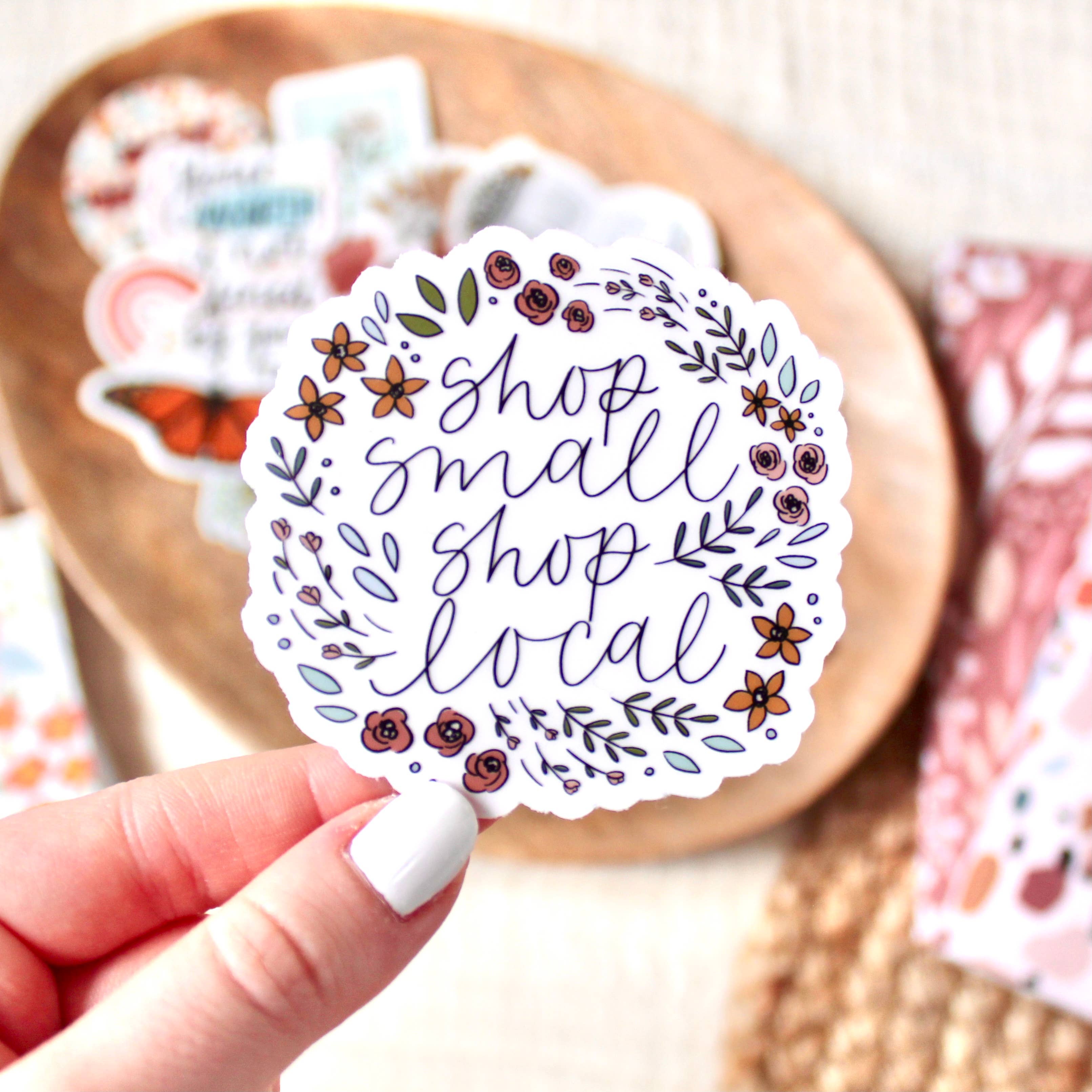 Elyse Breanne Design - Vente Autocollant - Clear Shop Small Shop Local Sticker, 3x3 in.1