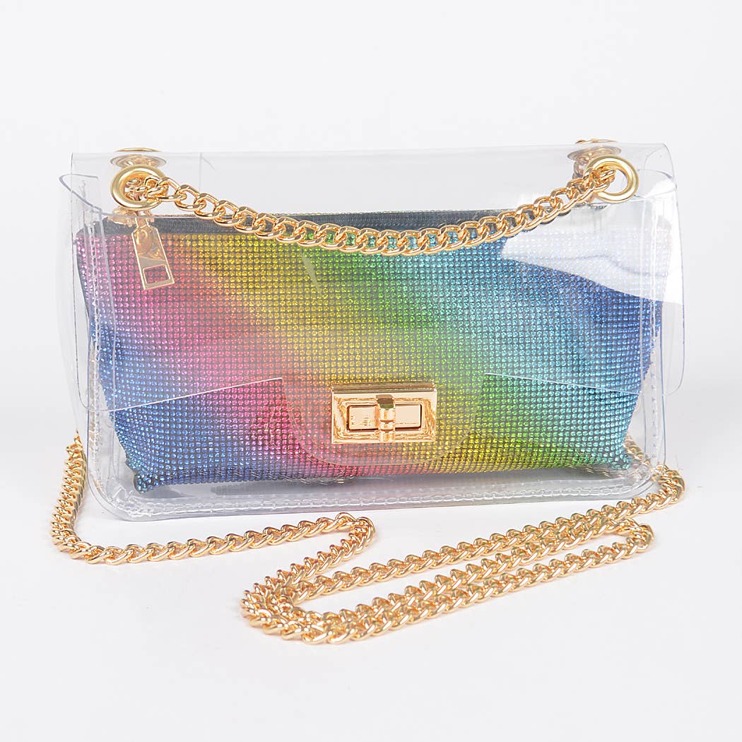 3AM BY H&D ACCESSORIES - Wholesale Crossbody Bag - Women's - Transparent Crossbody Bag W/Rhinestone Clutch6