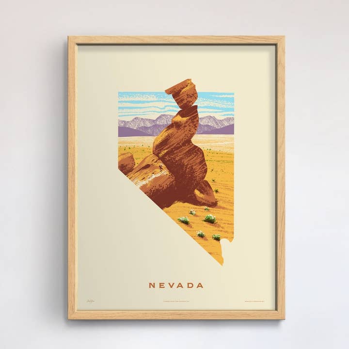 Stampa dello stato del Nevada - Valle del Fuoco per la vendita all'ingrosso da parte di 50 States of Beauty