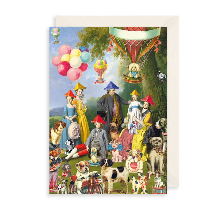 Dogs Picnic Balloons Birthday Cards for wholesale by The Art File