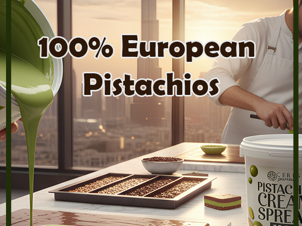 Ceres Gourmet - Vente Beurres de noix - Crème de Pistache Professionnelle pour Barres de Chocolat de Dubaï, Brownie et Crêpe ou Pâtisserie, et Applications de Desserts 1 kg / 3 kg / 5 kg0