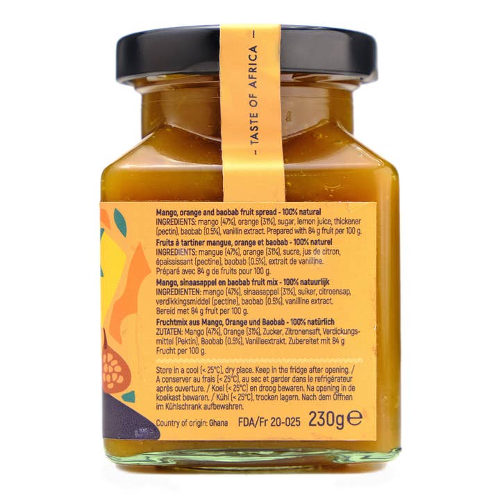 Respect – Großhandel Marmelade/Gelee – Marmelade Mango Orangen-Baobab2