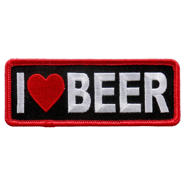 Hot Leathers PPL9663 I Love Beer 4"x2" Patch for wholesale by Hot Leathers