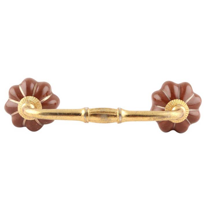 12 stk. bar brune keramiske møbelgreb for engroshandel hos Daana Paani LLC