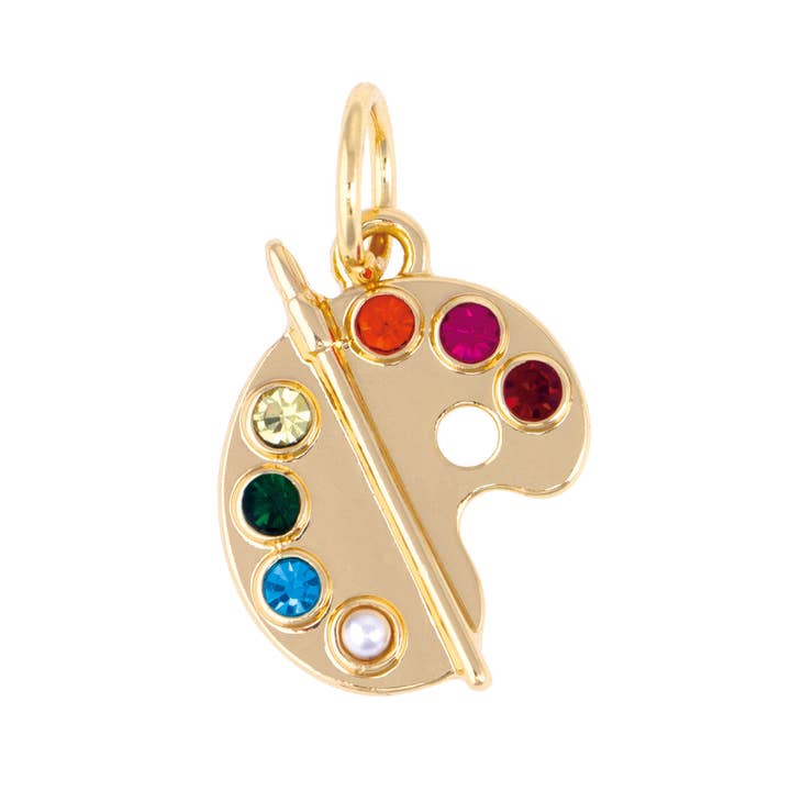 Artist Palette Charm in Shiny Gold for wholesale by Canvas Style