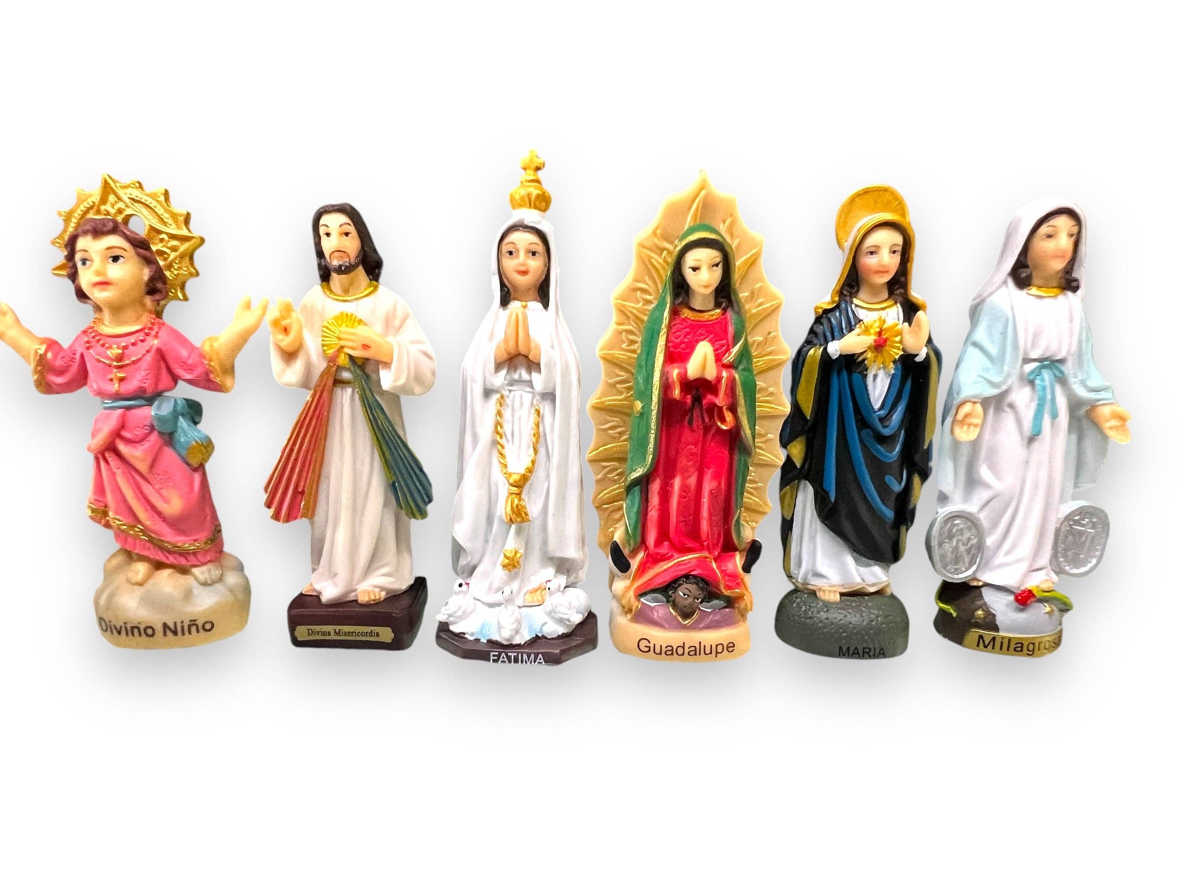 SAN JUDITAS RELIGIOUS ARTICLES - Vente Figurine décorative - BOÎTE CADEAU DE MINI-SAINTS ASSORTIS DE 3" - 10 PIÈCES1