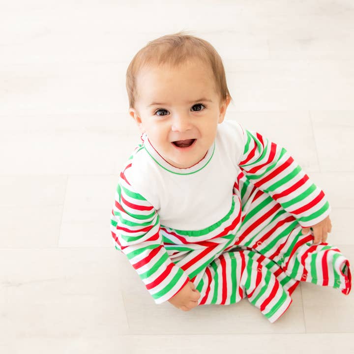 Love That Cotton - Wholesale Jumpsuit - Baby - SALE Color Block Long Romper - RED/GREEN/WHITE0