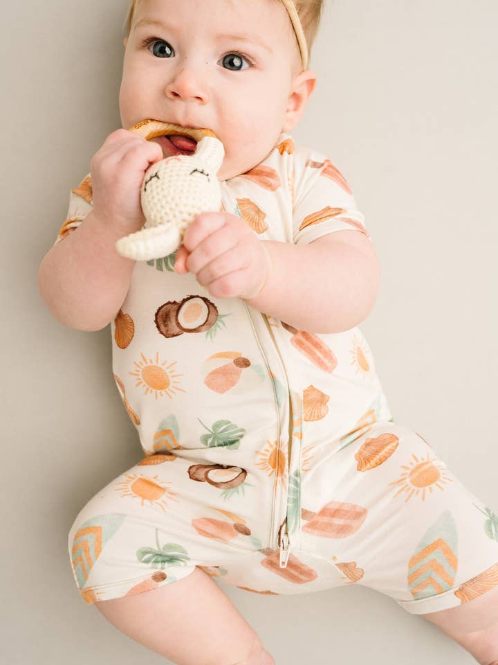 Little One Shop - Wholesale Jumpsuit - Baby - Seaside Stroll Bamboo Short Romper