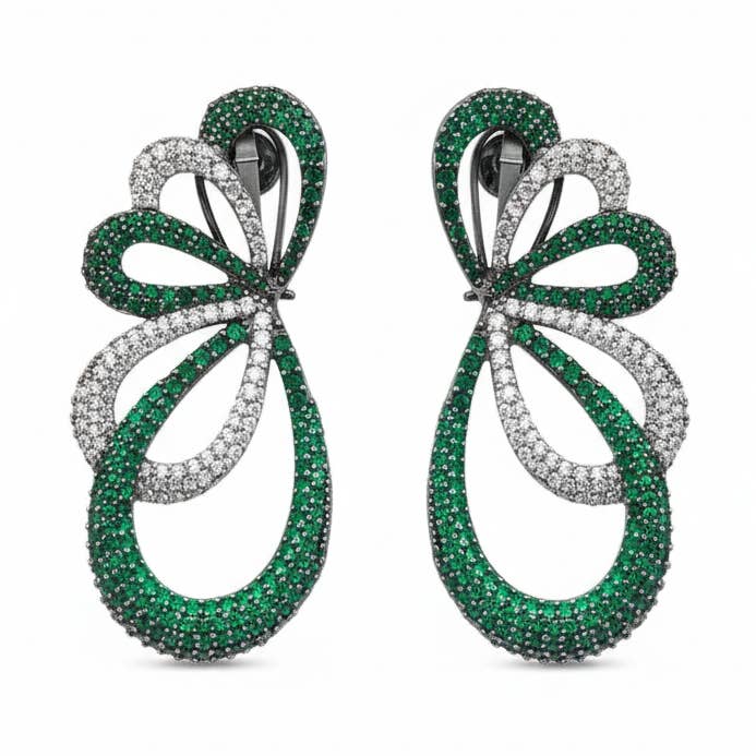 Flash Sale Vintage Earrings Lazzo Ltd. Ed. Chrome Green and Shine for wholesale by ACUS