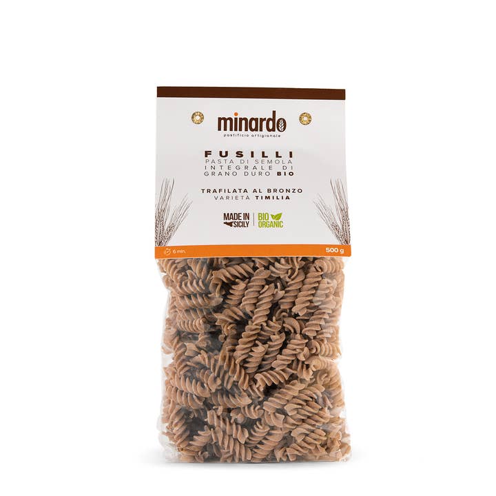 Wholemeal Fusilli - Organic Durum Wheat Pasta - 500 gr for wholesale by PASTIFICIO MINARDO SRLS