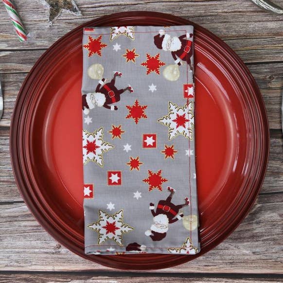 Christmas Napkins, Christmas Serviettes, Cotton Napkins, Christmas Table Decor, Eco Friendly, Zero Waste, Plastic Free, Washable Napkins for wholesale by Mummy's Marvellous Makes Ltd