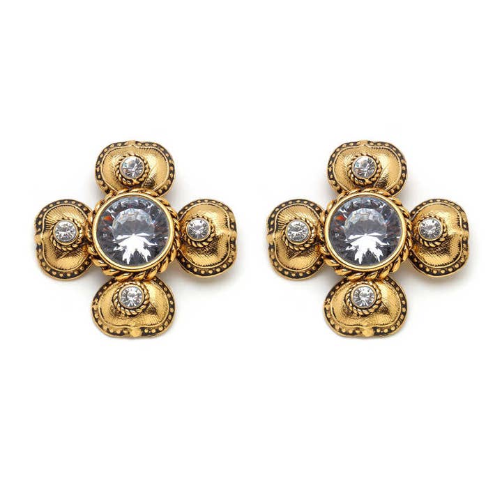 Orecchino in Ottone Placcato Oro Wanda per la vendita all'ingrosso da parte di Mon Reve