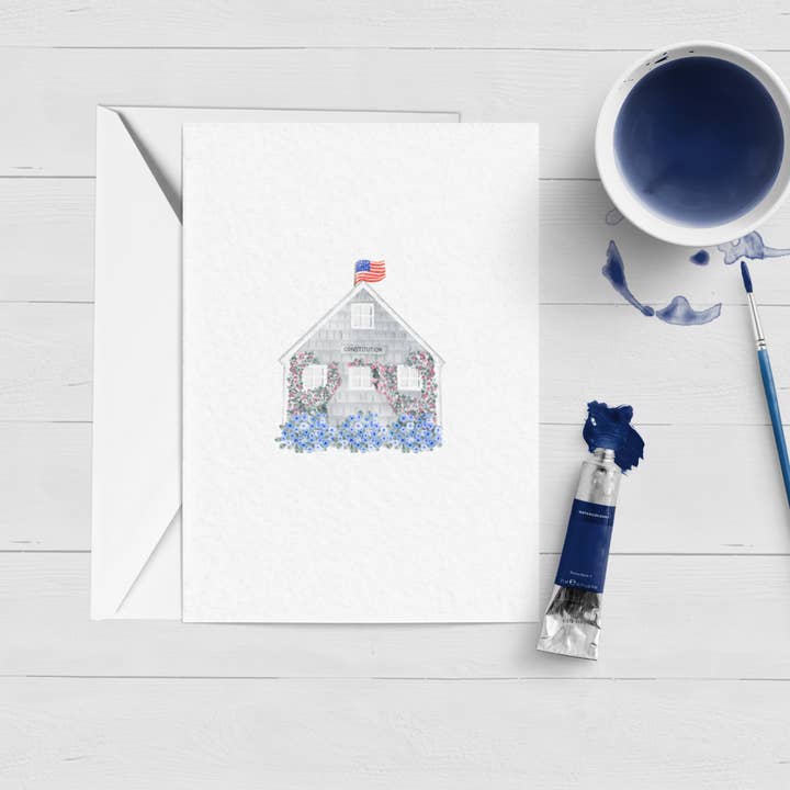 Nantucket Cottage Notecard Box-Set für den Großhandel von WonderfullyWrittenCo