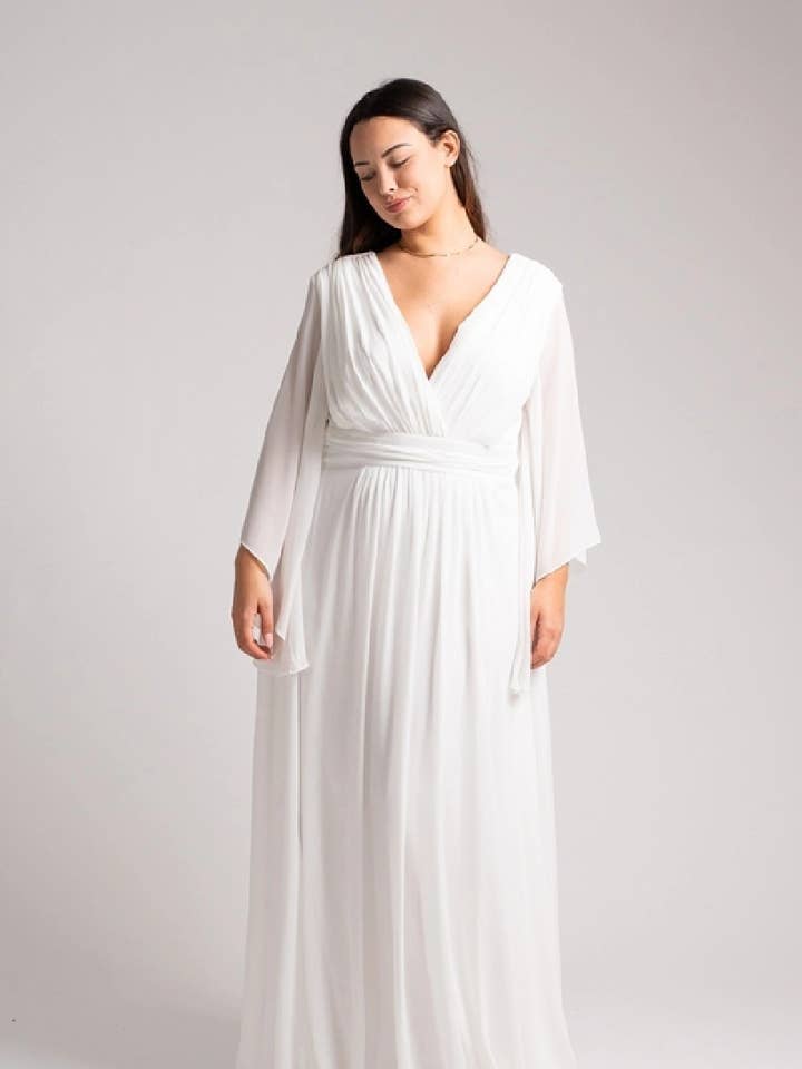 Eva & Lola - Epsilonn - Wholesale Gown - Women's - HM2290QS - Long fluid dress plus sizes4