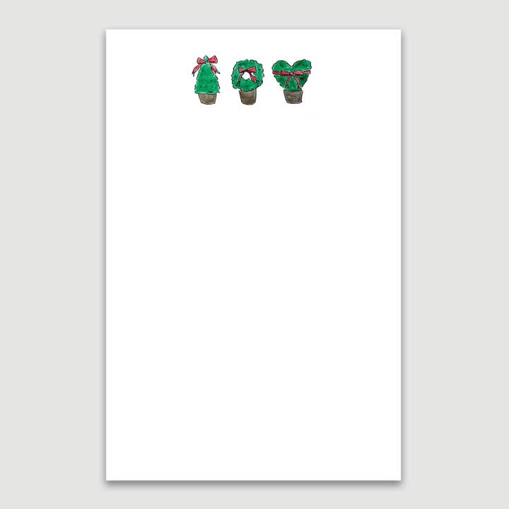 Holiday Topiaries Note Pad for wholesale by Lamb + Joy