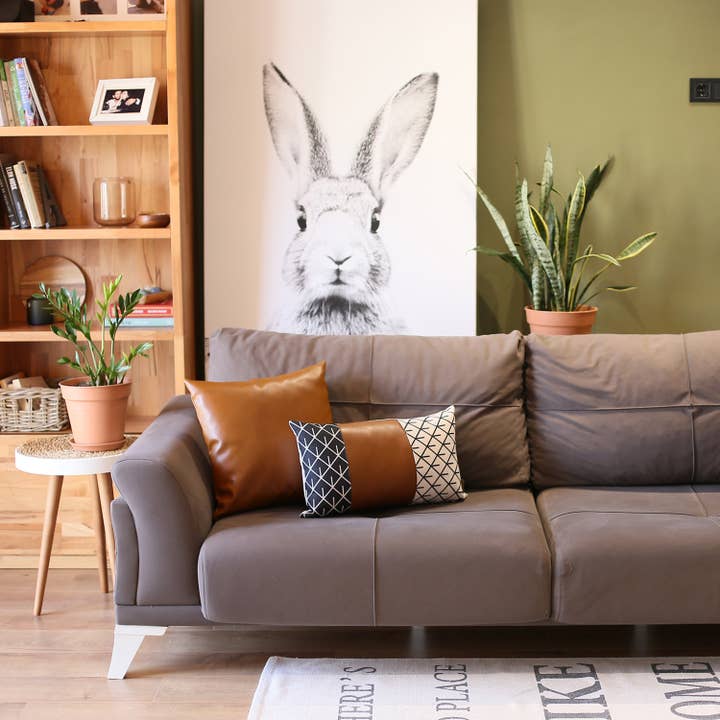 MIKE & Co. NEW YORK - Wholesale Throw Pillow Cover - Vegan Faux Leather Brown Set of 2 Throw Pillow Cover5