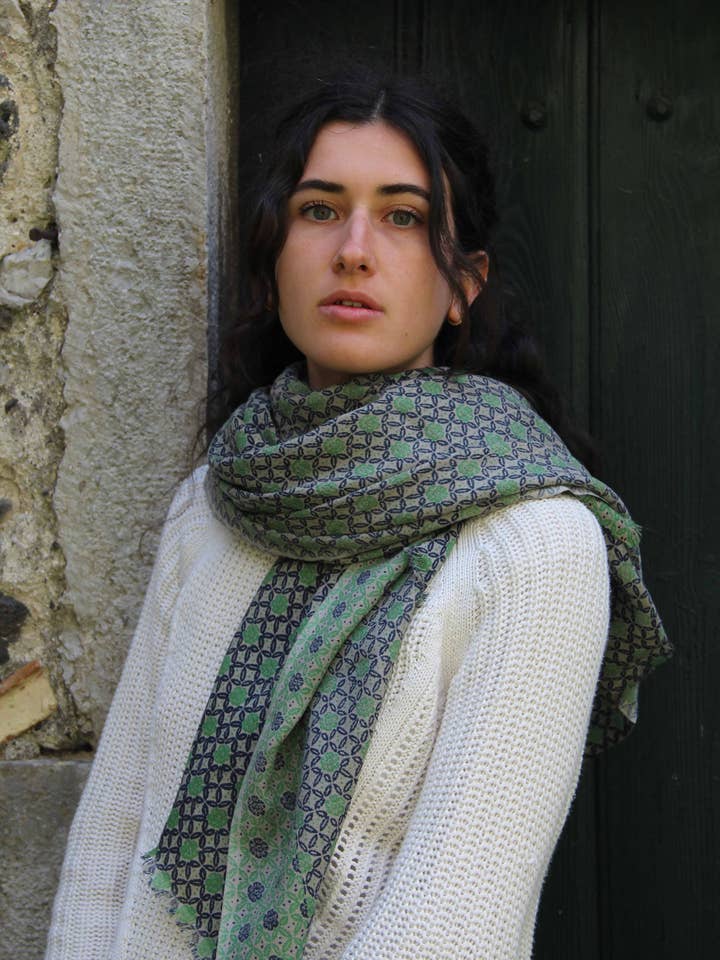 Mexico Roma grüner XL-Schal für den Großhandel von Les Belles Vagabondes