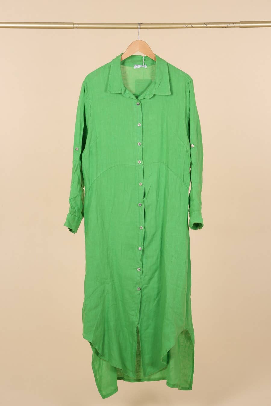 la maison des fibres naturelles - Wholesale Button Down Shirt - Women's - Long shirt dress 68036 100% LINEN45