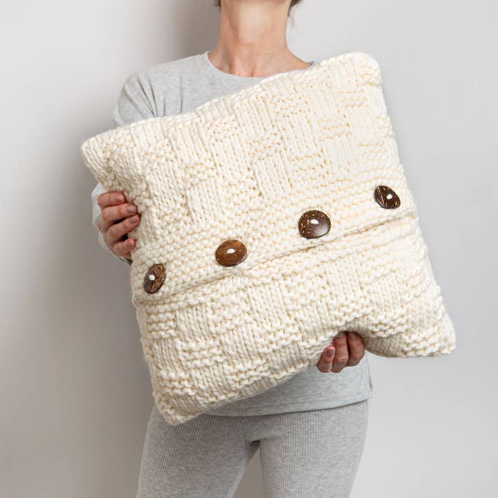 Wool Couture Company - Vente Accessoire de tricot/crochet - Kit de tricot pour housse de coussin en natté