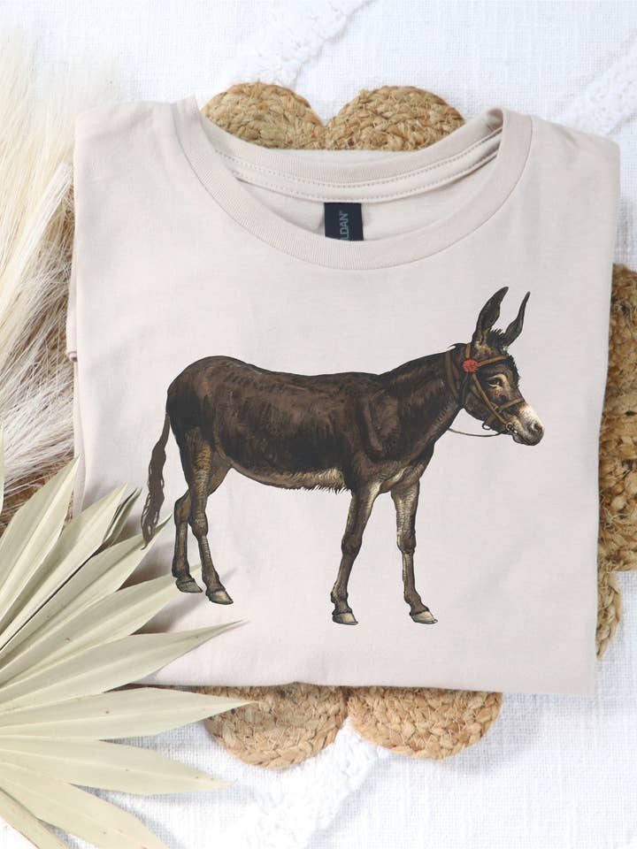 Vintage Donkey Tee- Natural for wholesale by Hank & Scoot