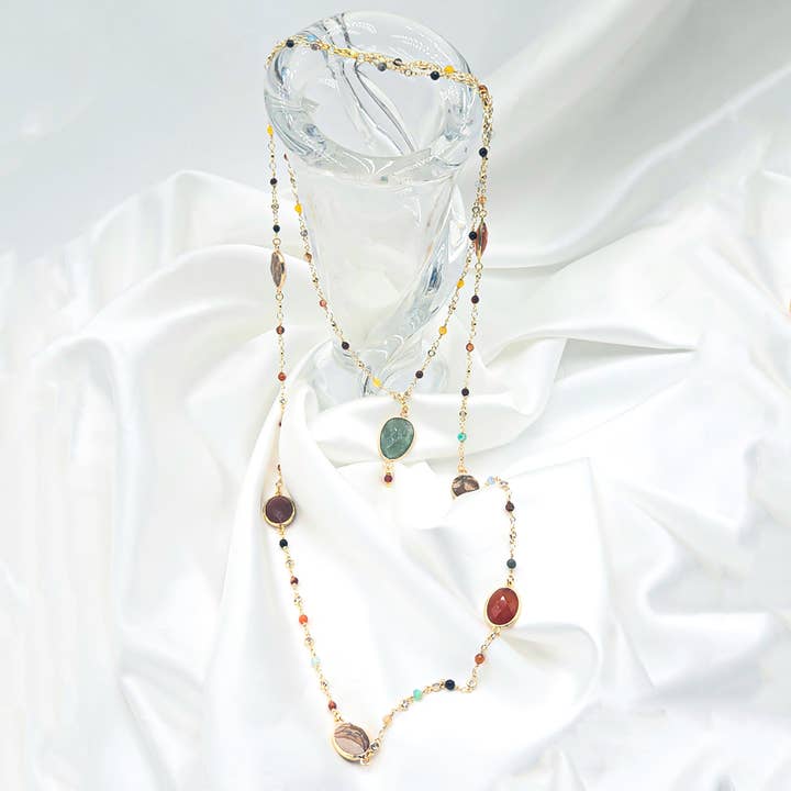 Savannah-Halskette aus Karneol und Landschaftsjaspis für den Großhandel von Moira Bijoux Creation