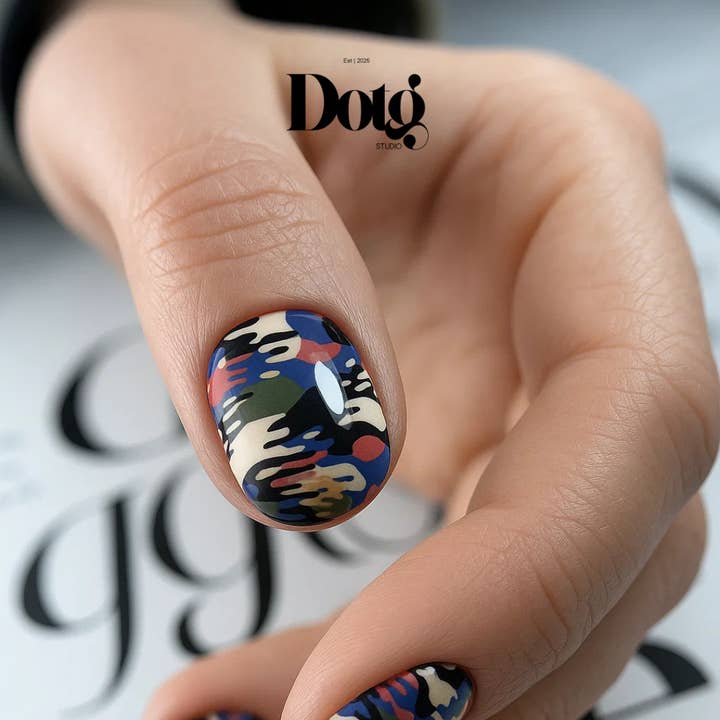 Glitch Modern Nail Wraps DIY Manicure Abstract Layers for wholesale by Design on The Go Studio