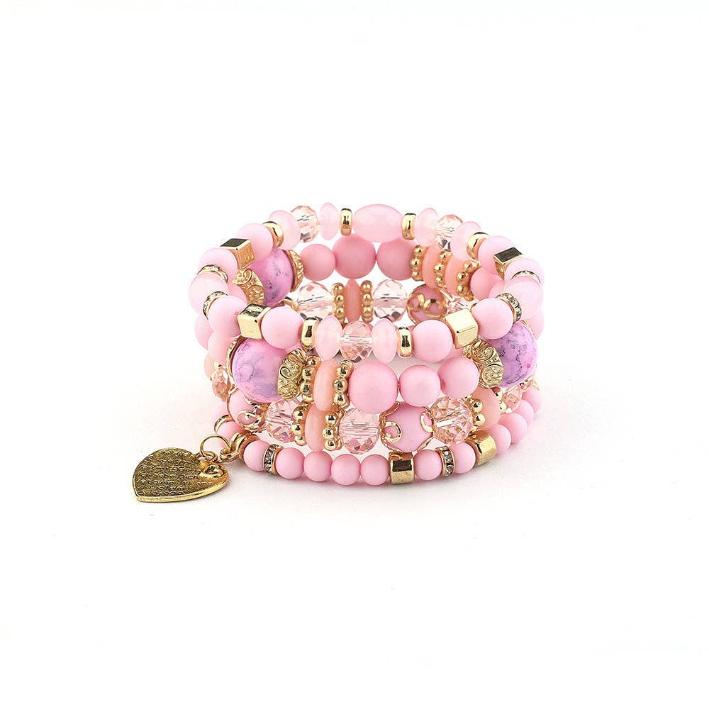 pinkblu02 - Vente Bracelet de perles - Bracelet Bohème Multi-Couches en Perles de Bois23