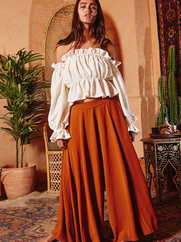 BUCKETLIST INC - Wholesale Pants - Women's - P5131 Solid Woven Wide Leg Pants28